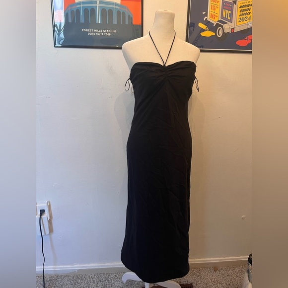 Reformation Black Maxi Dress Halter Size 6 - Picture 1 of 3